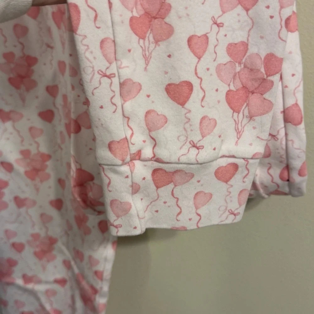 Dondolo Women’s Pink Heart Balloon Pajama Set Size S Valentine Collection Lounge - Picture 7 of 11